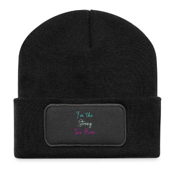 Cadeau de maman des jumeaux Maman des jumeaux - Beanie recyclé à patch - noir - Devant