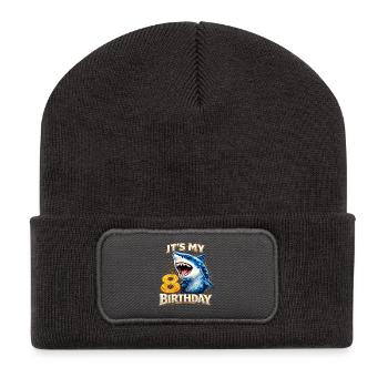 C’est mon enfant d’anniversaire de 8 ans Hai, - Beanie recyclé à patch - charbon - Devant