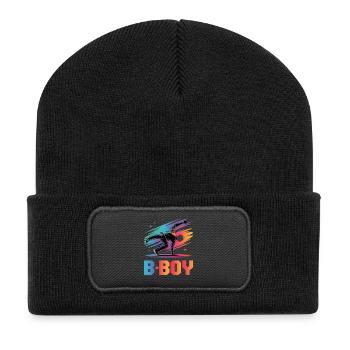 B-Boy Breakdance Streetstyle Breakdancer - Recycelte Patch Beanie - Schwarz - Vorne