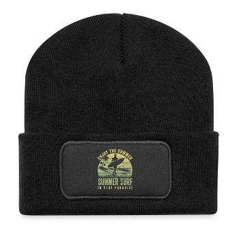 Enjoy the Summer Summer Surf In Blue Paradise - Recycled Patch Beanie - black - Front