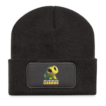Eidechsen Eidechse - Recycelte Patch Beanie - Dunkelgrau - Vorne