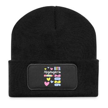 KITA Abgängerin 2026 - Schulanfänger Einschulung - Recycelte Patch Beanie - Schwarz - Vorne