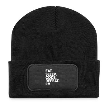 Eat. Sleep. Code. Repeat. - Recycled Patch Beanie - black - Front