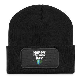 Happy Equinox Day Easter Ostara Pagan Easter - Recycelte Patch Beanie - Schwarz - Vorne