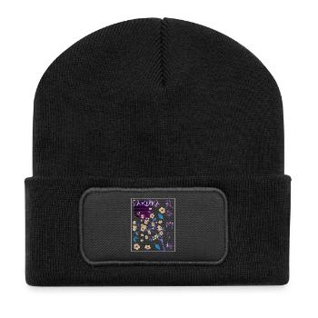 Esthétique japonaise des années 80 du Sakura vintage japonais - Beanie recyclé à patch - noir - Devant
