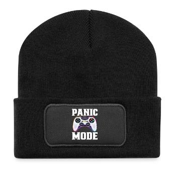 Gaming Gamer Videospiele Controller Zocken Zocker - Recycelte Patch Beanie - Schwarz - Vorne