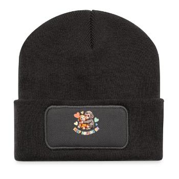 Keep Holding On: Hugging Monkeys - Recycled Patch Beanie - dark grey - Front