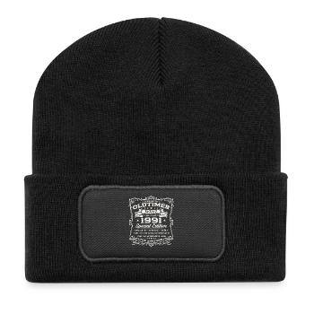 35. Geburtstag Geschenk Mann Oldtimer März 1991 - Recycelte Patch Beanie - Schwarz - Vorne