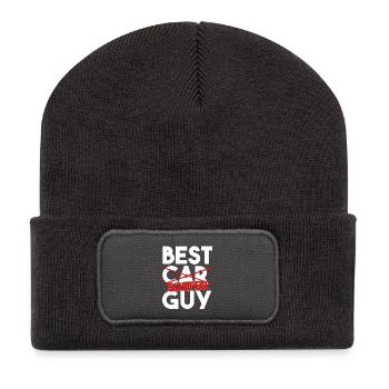 Bester Surfer-Typ Lustige Surf-Typografie - Recycelte Patch Beanie - Dunkelgrau - Vorne