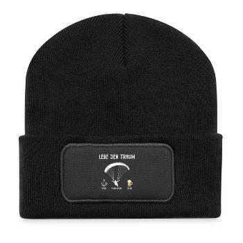 Parapente VIS LE RÊVE Amusement - Beanie recyclé à patch - noir - Devant