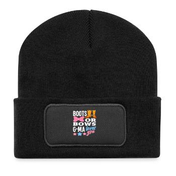 Boots or bow granny loves you - Recycled Patch Beanie - black - Front