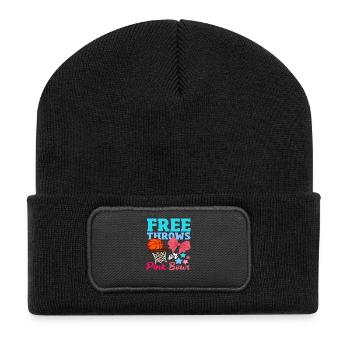 Freiwürfe Oder Schleifen Basketball - Recycelte Patch Beanie - Schwarz - Vorne