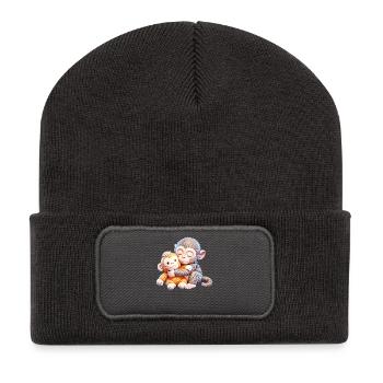 Cuddle Monkeys Embrace - Recycled Patch Beanie - dark grey - Front