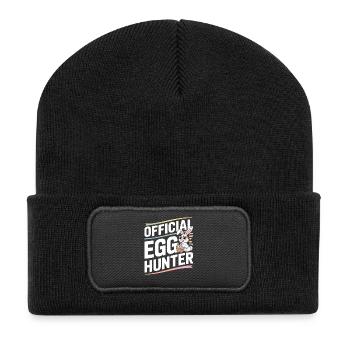 Humour officiel du lapin de Pâques du chasseur d’œufs - Beanie recyclé à patch - noir - Devant