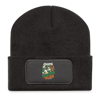 Oops I Shenanigan Leprechaun St Patrick's Girl - Recycled Patch Beanie - dark grey - Front