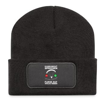 Vol en parapente JE NE PARLE PAS VOLER Drôle - Beanie recyclé à patch - charbon - Devant