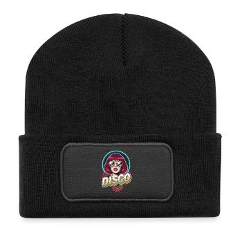 Diva disco Neon Pop Art Funk Afro Soul des années 70 - Beanie recyclé à patch - noir - Devant