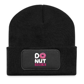 Donut Fastfood - Recycelte Patch Beanie - Schwarz - Vorne