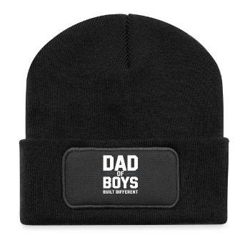 Papa de garçons – Fier jeune papa qui dit - Beanie recyclé à patch - noir - Devant