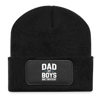 Papa de garçons – Fier jeune papa qui dit - Beanie recyclé à patch - noir - Devant