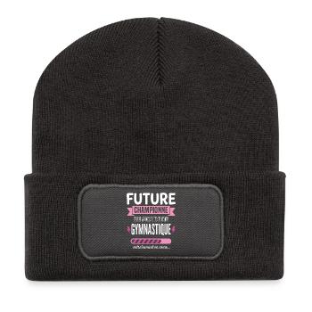 Zukünftiger Turnmeister - Recycelte Patch Beanie - Dunkelgrau - Vorne