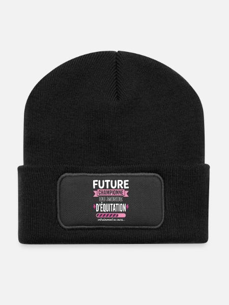 Future Championne Équitation Cavalière - Beanie recyclé à patch - noir
