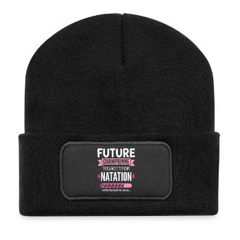 Future swimming champion swimmer - Recycled Patch Beanie - black - Front