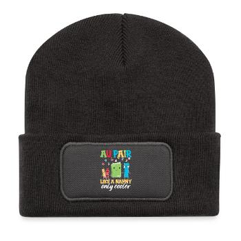 Babysitter-Wertschätzung Au-pair-Mitarbeiterin Nanny Au - Recycelte Patch Beanie - Dunkelgrau - Vorne