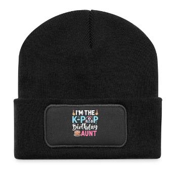 Je suis la tante d’anniversaire de la K-Pop - Beanie recyclé à patch - noir - Devant