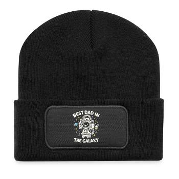 Dad Astronaut Best Dad Galaxy Kid - Recycled Patch Beanie - black - Front