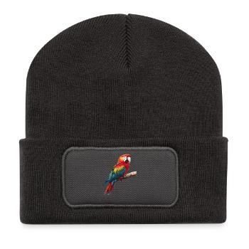 L’ère de l’ara - Beanie recyclé à patch - charbon - Devant