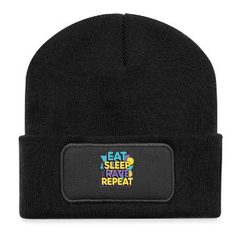 Mange Sommeil Rave Répéte – Techno Party Dicton - Beanie recyclé à patch - noir - Devant