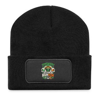 Under The Rainbow | St. Patrick's Day - Recycelte Patch Beanie - Schwarz - Vorne