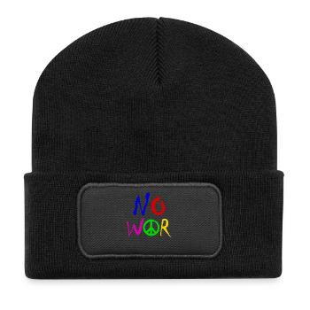 NO WAR – Statement for peace against war - Recycled Patch Beanie - black - Front