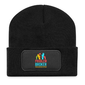Social Worker Quote Problem Broker Social Work - Recycled Patch Beanie - black - Front