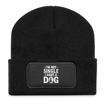 I'm Not Single – I Have a Dog - Recycled Patch Beanie - black - Front