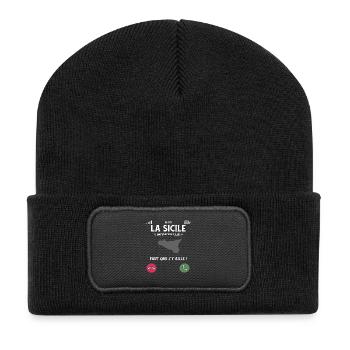 La Sicile M’Appelle Faut Que J’Y Aille Humour - Beanie recyclé à patch - noir - Devant