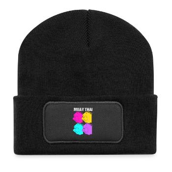 Thai boxing kickboxer kickboxing Muay thai - Recycled Patch Beanie - black - Front