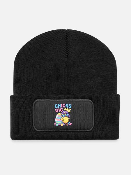 Chicks Dig Me - Recycelte Patch Beanie - Schwarz