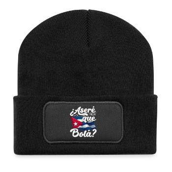 Kuba Stolz & Heimat - Cuba Flagge Design - Recycelte Patch Beanie - Schwarz - Vorne