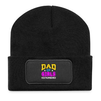 Funny Dad Of Girls Father's Day - Recycled Patch Beanie - black - Front