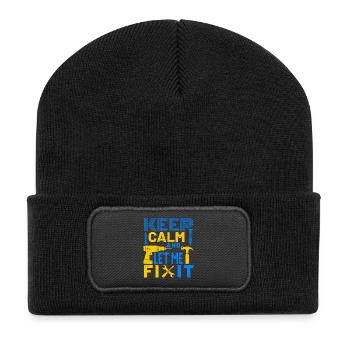Keep Calm and Let me Fix It - Recycled Patch Beanie - black - Front
