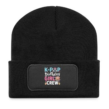 K-Pop Birthday Girl Crew - Recycled Patch Beanie - black - Front
