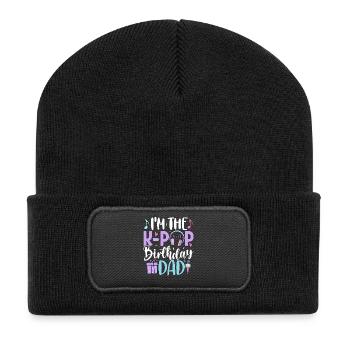 I'm The K Pop Birthday Dad - Recycelte Patch Beanie - Schwarz - Vorne