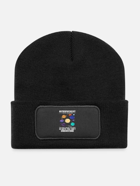 Astrophysicien Problem Solvant Problèmes Drôle de Diction - Beanie recyclé à patch - noir