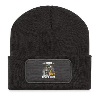 Un peu de terre ne fait jamais de mal – motocross Dirt Bike - Beanie recyclé à patch - charbon - Devant