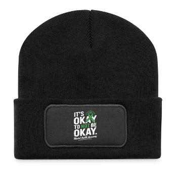 Mental Health Awareness – It's Okay Not Okay - Recycled Patch Beanie - black - Front