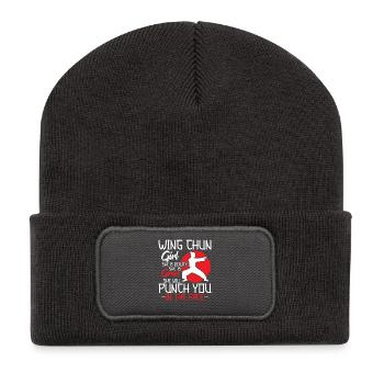 Wing Chun Sifu Kung-Fu-Ausbilder Wing Chun - Recycelte Patch Beanie - Dunkelgrau - Vorne