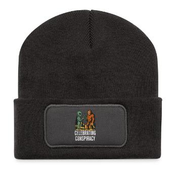 Alien Bigfoot UFO Sasquatch Believers Spaceship - Recycled Patch Beanie - dark grey - Front