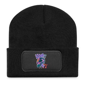 Retro Wave Driver - Recycelte Patch Beanie - Schwarz - Vorne